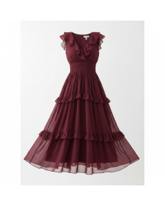 Midi-Rüschenkleid Romantique