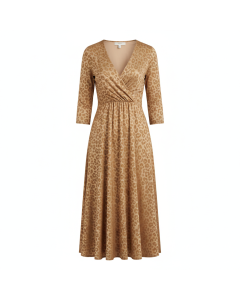 Robe patineuse imprimée léopard Sauvage - Camel - L