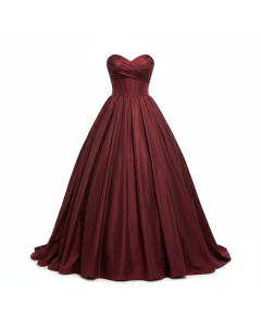 Robe de soirée bustier en taffetas Opéra - Bordeaux - XL