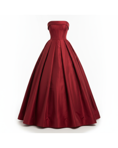 Robe de soirée bustier en taffetas Opéra - Rouge - XL