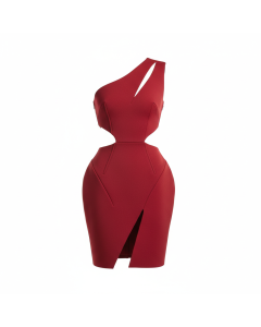Robe architecturale structurée Avante - Rouge - M
