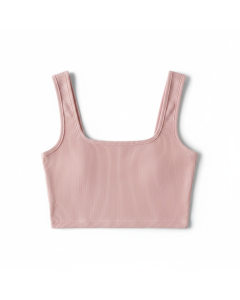 Crop top côtelé Sunset - Rose poudré - XXL