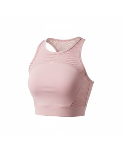 Crop top sportswear mesh Pulse - Rose poudré - M