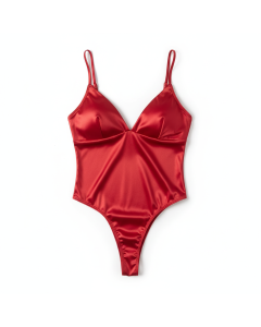 Body string en satin Opale - Rouge - S