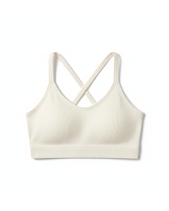 High-neck crop top in ribbed knit Cozy