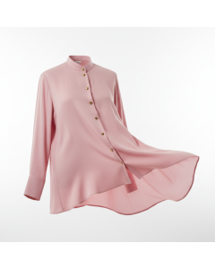 Chemisier en soie noire Nuit Étoilée - Rose poudré - XS