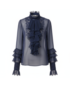 Satin high-neck blouse Couture