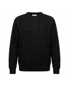 Pull torsadé irlandais Galway - Noir - XXL