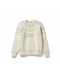 Pull jacquard nordique Fjell - Ivoire - M