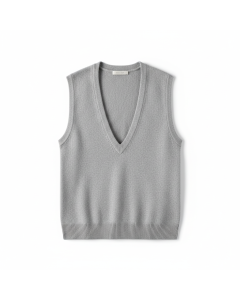 Pull sans manches en coton Essentiel - Gris chiné - M