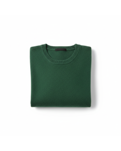 Pull col rond cachemire Douceur - Vert sapin - S