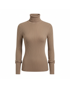 Gerippter Rollkragenpullover Élégance