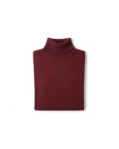 Pull col roulé côtelé Élégance - Bordeaux - S