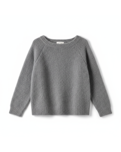Pull col bateau en mohair Brume - Gris chiné - L