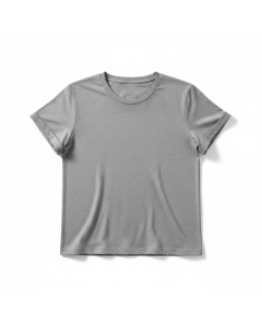 T-shirt col rond basique coton bio - Gris chiné - XS