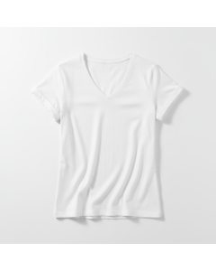 T-shirt col V coton pima