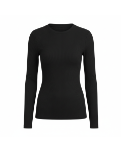 T-shirt côtelé manches longues Nina - Noir - XL