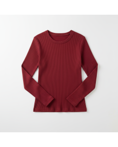 T-shirt côtelé manches longues Nina - Rouge - XL