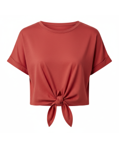 T-shirt noué à la taille Lola - Rouge - XL