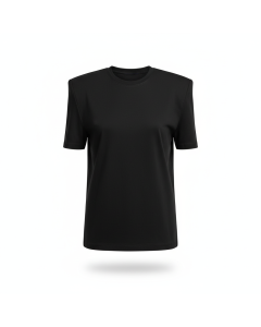 T-shirt épaulettes structuré Garance - Noir - L
