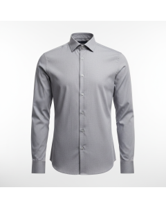 Chemise slim en popeline blanche Bureau - Gris chiné - XS