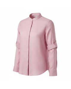 Chemise en lin col mao Méditerranée - Rose poudré - 3XL