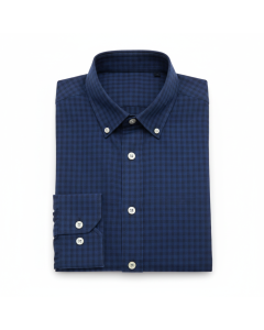 Chemise Oxford à carreaux Gentleman - Bleu marine - XXL