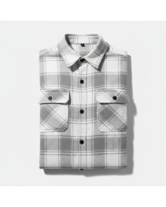 Chemise en flanelle à carreaux Bûcheron - Blanc - M