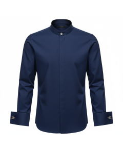 Chemise habillée col officier Soir - Bleu marine - S