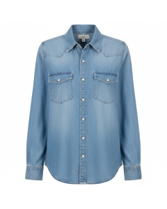Chemise en jean délavé casual Denim