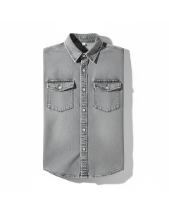 Chemise en jean délavé casual Denim - Gris chiné - S