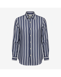 Chemise en lin rayée Porto - Blanc - 3XL