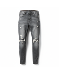 Jean slim déchiré Destroyed - Gris chiné - XL