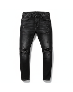 Jean slim déchiré Destroyed - Noir - XL