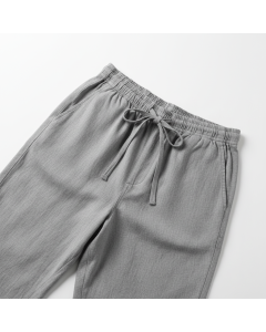 Pantalon en lin décontracté Côte - Gris chiné - XL
