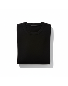 Pull col rond en laine mérinos Everyday - Noir - M
