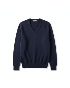 Pull col V cachemire Luxe - Bleu marine - 3XL