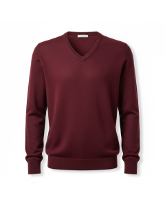 Pull col V cachemire Luxe - Bordeaux - 3XL