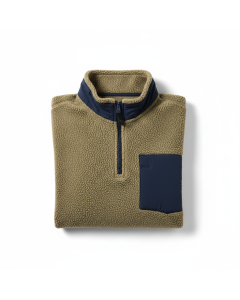 Pull demi-zip en polaire Alpine - Kaki - 3XL