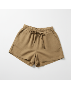 Short en lin décontracté Côte - Kaki - 3XL