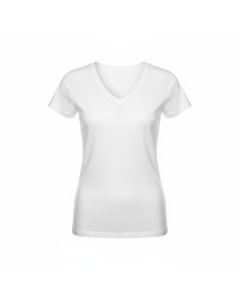 T-shirt col V en coton pima Luxe