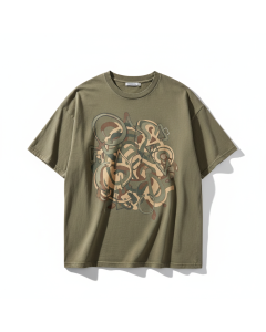 T-shirt oversize imprimé graphique Street - Kaki - S