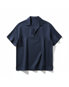 Polo en jersey de lin Resort - Bleu marine - XS