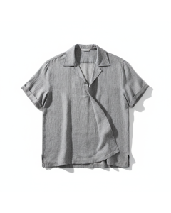 Polo en jersey de lin Resort - Gris chiné - XS