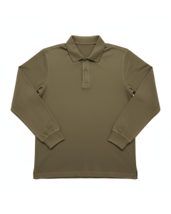 Polo manches longues en piqué Automne - Kaki - 3XL