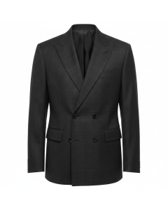 Veste de costume croisée Prince de Galles - Noir - XS