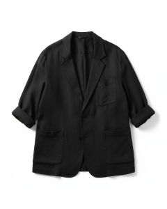 Blazer non doublé en lin Riviera - Noir - L