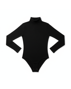 Body col roulé en maille fine Seconde Peau - Noir - XS