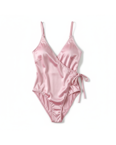 Body cache-cœur en satin Rivoli - Rose poudré - XS