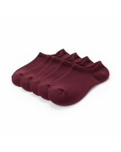 Lot de 5 socquettes invisibles No-Show - Bordeaux - M